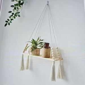 Bohemian Hanging Wall Shelf with Tassels